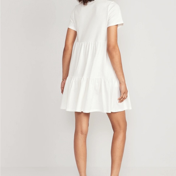 NWT OLD NAVY Tiered Mini Swing T-Shirt Dress COLOR SEA SALT - Picture 2 of 10